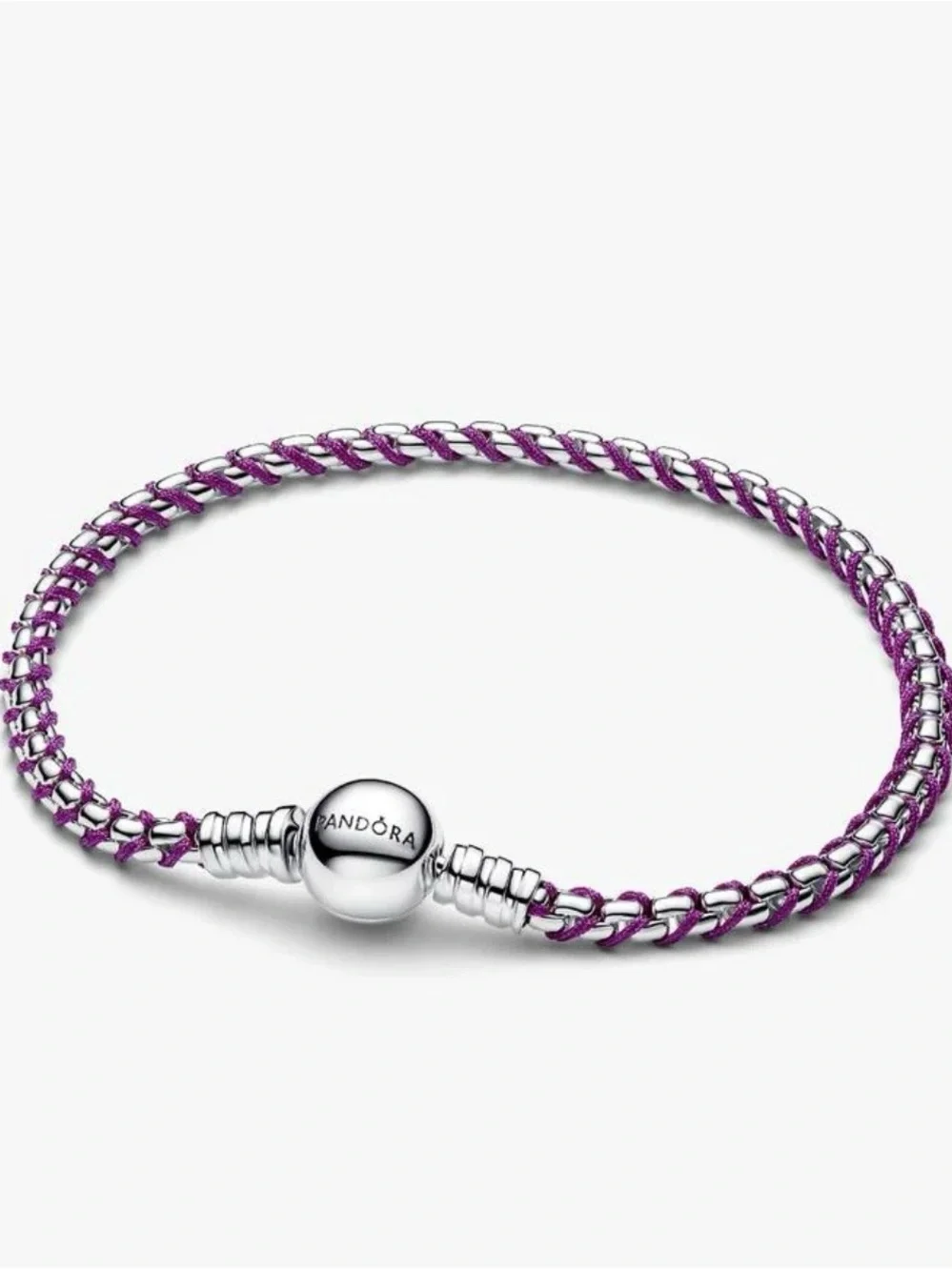 Pandora Purple Cord Box Chain Bracelet